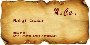Matyi Csaba névjegykártya